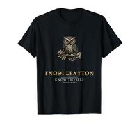 Know Thyself Gnothi Seauton Philosophie Grecque Hibou T-Shirt Graphique avec Valeur