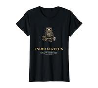 Know Thyself Gnothi Seauton Philosophie Grecque Hibou T-Shirt Graphique avec Valeur