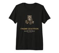 Know Thyself Gnothi Seauton Philosophie Grecque Hibou T-Shirt Haut de Gamme