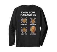 Know Your Parasites Funny Anti-Joe Biden (sur Le Dos) Manche Longue