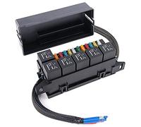 Knoweasy Boîte de fusibles et de relais pré-câblée 12 V pour véhicules automobiles - Bloc de fusibles ATC/ATO étanche à 11 voies et panneau de relais à 6 fentes à 4 broches | Idéal pour les voitures