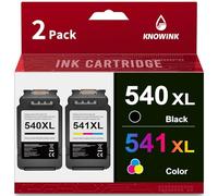 KNOWINK 540XL 541XL Encre Compatible avec Cartouche Canon 540 541 PG-540 CL-541 pour Canon PIXMA MG3650S MG3650 MG4250,Canon PIXMA TS5150 TS5151 Imprimante(2-Pack)
