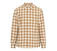 Knowledge Cotton Apparel - Chemise en coton biologique - Loose Fit Checkered Shirt Beige Check pour Homme en Coton - Taille S Beige S