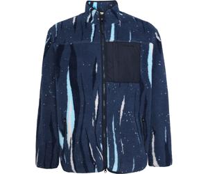 Knowledge Cotton Apparel - Polaire respirante en polyester recyclé - Loose Fit Northern Lights Zip Fleece Blue pour Homme - Taille S - Bleu Bleu S