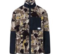 Knowledge Cotton Apparel - Sweat zippé chaud - Oversized Jaquard Sherpa Jacket Brown Aop pour Homme - Taille S - Marron Marron S