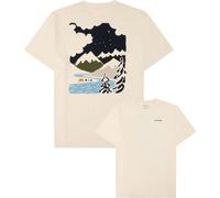 Knowledge Cotton Apparel - T-shirt en coton biologique - Regenerative Organic Cotton Back Print T-Shirt Egret pour Homme en Coton - Taille L - Blanc Blanc L