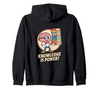 Knowledge is Power Cute Brain Livre Nerd Sweat à Capuche