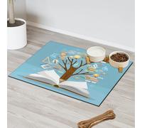 Knowledge Tree Tapis d'alimentation pour chat et chien Tapis d'alimentation absorbant Nti-Slip Contiennent les déversements Protège les sols Set de table 30,4 x 50,8 cm