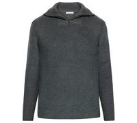 KnowledgeCotton Apparel - 1/2 Neck Zip Merino Wool Rib Knit - Pull en laine mérinos - XXL - dark grey melange