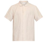 KnowledgeCotton Apparel - Box S/S Linen Shirt - Chemise - L - yarndyed / light feather gray