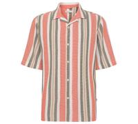 KnowledgeCotton Apparel - Box S/S Striped Cotton Shirt - Chemise - S - green stripe