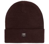 KnowledgeCotton Apparel - Double Layer Fine M. Wool Beanie - Bonnet - One Size - chocolate torte