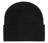 KnowledgeCotton Apparel - Embossed Owl DL Wool Beanie - Bonnet - One Size - black jet