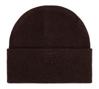 KnowledgeCotton Apparel - Embossed Owl DL Wool Beanie - Bonnet - One Size - chocolate torte