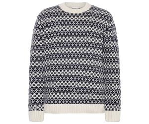 KnowledgeCotton Apparel - Fair Isle Crew Neck Lambswool Knit - Pull en laine - XL - blue stripe