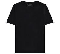 KnowledgeCotton Apparel - Regenerative Organic Cotton Chest Embroidery II - T-shirt - XXL - black jet