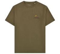 KnowledgeCotton Apparel - Regenerative Organic Cotton Chest Print T-Shirt - T-shirt - M - burned olive