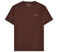 KnowledgeCotton Apparel - Regenerative Organic Cotton Chest Print T-Shirt - T-shirt - S - shaved chocolate