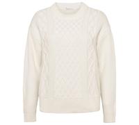 KnowledgeCotton Apparel - Women's Cotton Cable Crew Neck - Pull en laine - XS - egret