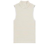 KnowledgeCotton Apparel - Women's High Neck Rib Top - Débardeur - M - creme stripe
