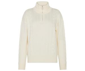 KnowledgeCotton Apparel - Women's M. 1/2 Zip High Neck Cable - Pull en laine - XL - egret