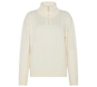 KnowledgeCotton Apparel - Women's M. 1/2 Zip High Neck Cable - Pull en laine - XS - egret