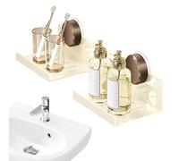 Knowlife Étagère Suspendue Au Robinet,Étagère Murale de Salle de Bain - Organisateur à Ventouses en Acier au Carbone Gain de Place pour Présentation de Parfum, Toilettes, Cuisine,