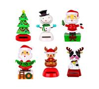 Knowlife Jouet De Tête Dansante De Noël | 6 Pièces Figurines Mignonnes De Père Noël Solaires Dansantes - Danseur Secouant La Tête pour Voiture,pour Maison, Dortoir, Fête, Bureau,