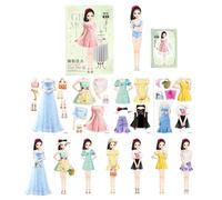 Knowlife Livres D'autocollants pour Filles - Kits De Robes De Poupées Magnétiques Princesses | Jeu Éducatif D'imitation Et d'apprentissage,Activité Festive pour Anniversaire Halloween Noël