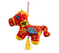Knowlife Peluche Cheval,Pendentif Peluche Chinoise - Tissu Imprimé Folklorique Signification Auspicieuse Cheval du Nouvel an Lunaire - pour Décoration Maison Fête du Nouvel an Sac À Main Sac