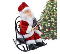 Knowlife Père Noël Animé | Décorations De Fête pour La Maison en Position Assise,Jouet Père Noël Électrique Qui Joue du Violon,pour Le Salon, La Chambre, La Boutique, Affichage, Célébrations