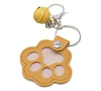 Knowlife Porte-clés Collecteur de Poils de Chien,Porte-Clés Patte en Cuir Mémoire de Poils d'Animal - Pendentif avec une Clochette pour les Filles, les Garçons, les Hommes, les Amoureux des