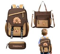 Knowlife Sac À Dos Capybara Pour Filles | Sac À Dos Capybara Dessin Animé Pour L'École,Léger Cartable Fournitures Scolaires Pour Garçons Étudiants Tout-Petits Usage Quotidien École Voyage
