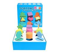 Knowlife Trieur De Formes pour Tout-Petits,Boîte de Tri en Bois avec 9 Cases de Couleurs et Formes - Jeu D'éveil Éducatif Interactif pour Garçons Filles