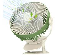 Knowlife Ventilateur Avec Pince - Ventilateur Portatif à Pince - Rafraîchisseur d'Air Silencieux avec Veilleuse Rechargeable 5 Vitesses pour Bureau Camping Bureau Poussette Dortoir