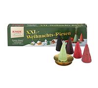 KNOX 69 071598 XXL Lot de 5 cônes d'encens géants de Noël avec 1 gobelet Lumineux, Multicolore, 30 x 30 x 30 cm