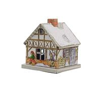 KNOX Fumoir en métal - Maison à colombages en hiver - Pour encens de taille M