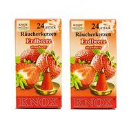 Knox Lot de 2 cônes d'encens - Fraise - Quantité : 48 pièces - Fabriqué en Allemagne