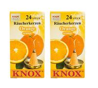 Knox Lot de 2 cônes d'encens - Orange - Quantité : 48 pièces - Fabriqué en Allemagne