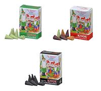 KNOX Lot de 3 mini cônes d'encens - Taille S - Notes de parfum : encens, sapin, mélange coloré - 72 pièces au total - Fabriqué en Allemagne