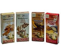 Knox Lot de 4 cônes d'encens - Mélange de pâte d'amande, d'amande brûlée, de cannelle, chocolat - Quantité : 96 - Fabriqué en Allemagne