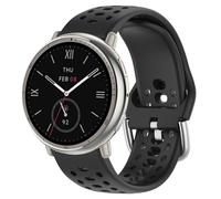 KNOXS Bracelet Compatible avec Amazfit Active2 Square Smart Watch Band, Remplacement Facile à Nettoyer Sport Réglable Silicone Souple Bande (Noir)