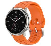 KNOXS Bracelet Compatible avec Amazfit Active2 Square Smart Watch Band, Remplacement Facile à Nettoyer Sport Réglable Silicone Souple Bande (Orange)