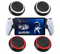 KNOXS Capuchons de Joystick pour Sony Playstation Portal, Thumb Grip Caps Sony Playstation Portal Antidérapants Silicone Thumbsticks Grips Caps Accessoires - 4 Capuchons (Blanc et Rouge Deux)