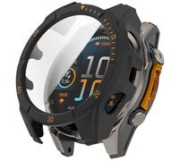KNOXS Coque Compatible avec Garmin Fenix 8 Solar 51mm, PC Bumper Couverture Complètede Dureté 9H étui [Anti-Rayures&Anti-Chocs][HD] Case avec Protection D'écran (Noir)