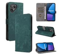 KNOXS Coque Fairphone 5, [RFID Blocking] Style Vintage Antichoc Portefeuille Flip Housse en Cuir PU (Vert)