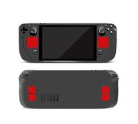 KNOXS Kit d'Accessoires pour Steam Deck OLED, Autocollants de Protection 2 Protecteurs Tactiles et 4 Boutons Arrière Stickers Antidérapant Anti-Rayures (Rouge)