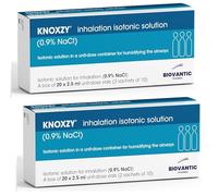 KNOXZY Solution isotonique 0,9% - Chlorure de sodium NaCl - Solution isotonique pour humidifier les voies respiratoires - 20 x 2,5 ml (lot de 2)