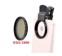 KnPackage X Phone Camera Macro Lens CPL Star,Filtre ND variable pour tous les smartphones 37mm 52mm 55mm 58mm Ligne polaire polarisante ND2-1000 - Type ND2-1000 Set-55mm Phone holder