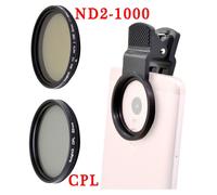 KnPackage X Phone Camera Macro Lens CPL Star,Filtre ND variable pour tous les smartphones 37mm 52mm 55mm 58mm Ligne polaire polarisante ND2-1000 - Type ND2-1000 CPL Set-40.5mm Phone holder